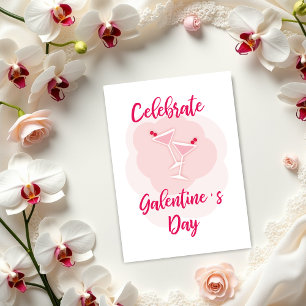 Pink Happy Galentines Day for Best Friend Card