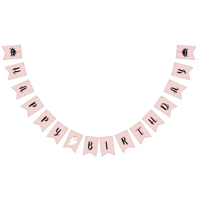 Pink Happy Halloween Birthday Bunting (All)