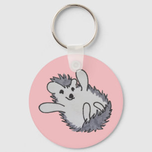 Pink Happy Hedgehog Key Ring