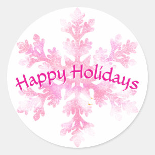 pink happy holidays sticker