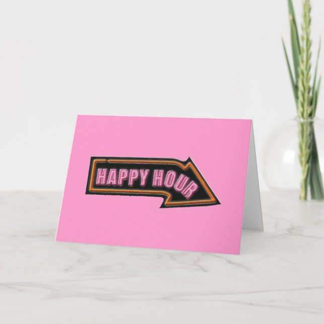 Pink Happy Hour Invitation (Front)
