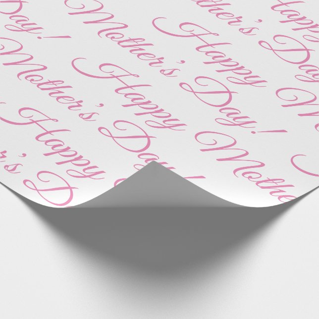 Pink Happy Mother’s Day Script Holiday Wrapping Paper (Corner)