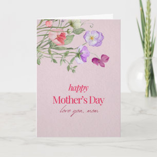 Pink "Happy Mother's Day Love you mom" Classic Card