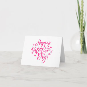 Pink Happy Valentine's Day Company Logo Thank You Card