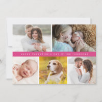 Pink Happy valentine's day Custom family Photos