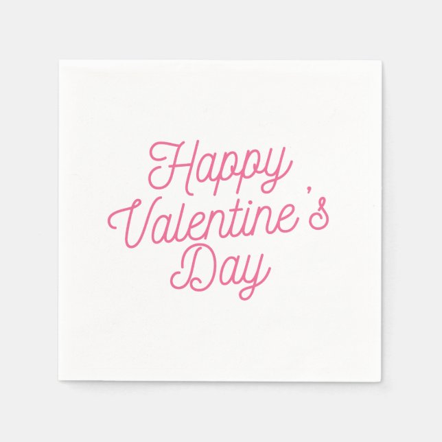 Pink Happy Valentine's Day | Napkin (Front)