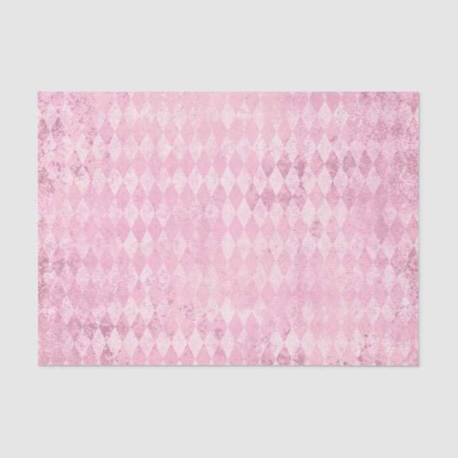 Pink Harlequin Pattern Tissue Paper (Front)