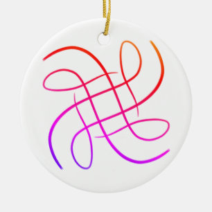 Pink Hashy Mandala #8  Ceramic Ornament