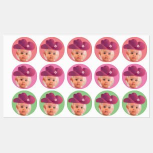 pink hat foto face stickers party cowboy star