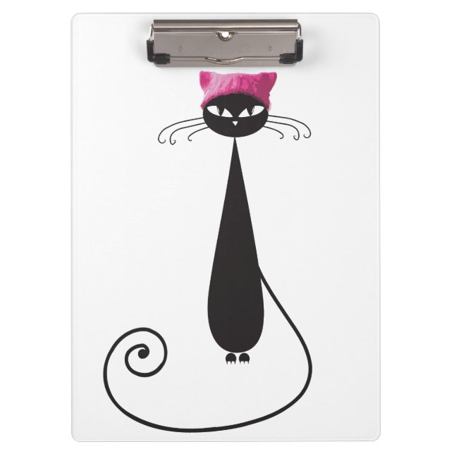 Pink Hat Kitty Cat Clipboard (Front)