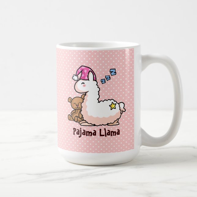 Pink Hat Pajama Llama Coffee Mug (Right)