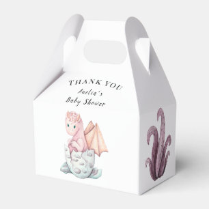 Pink Hatching Dragon Thank You Favour Box