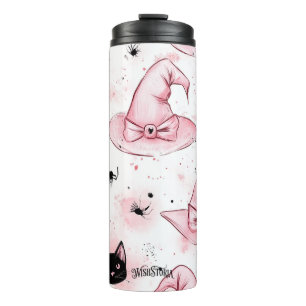 Pink Hats and Cats Halloween Tumbler