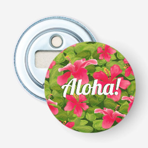 Pink Hawaiian Hibiscus Aloha! Bottle Opener