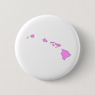 pink hawaiian island 6 cm round badge