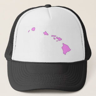 pink hawaiian island trucker hat