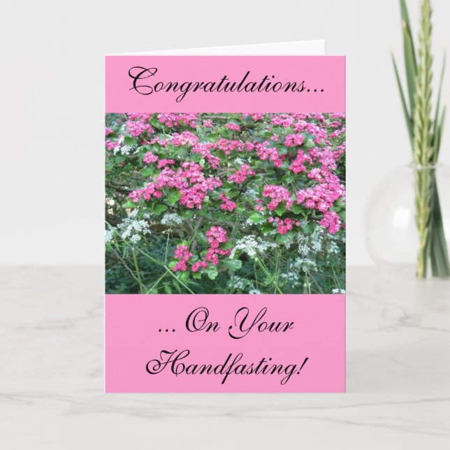 Pink Hawthorn Handfasting Card (Front)