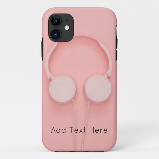Pink Headphones with Wires Case-Mate iPhone Case (Back)