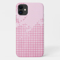 pink heart abstract on gingham