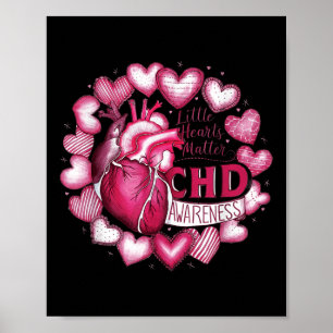 Pink Heart Anatomy Valentine Heart Chd Awareness _ Poster