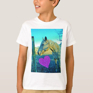 Pink Heart and Yellow Horse T-Shirt