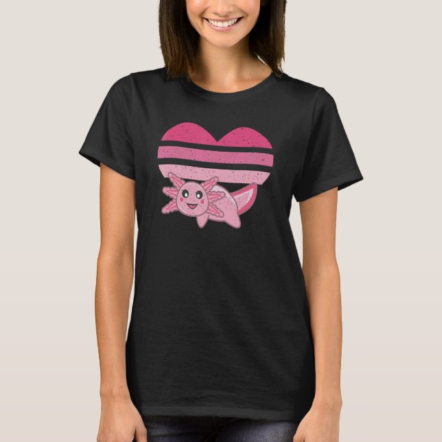 Pink Heart Axolotl T-Shirt (Front)