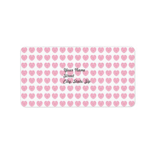 Pink Heart Background Address Sticker