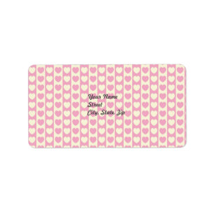 Pink Heart Background Address Sticker