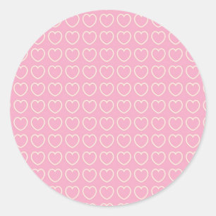 Pink Heart Background Round Sticker