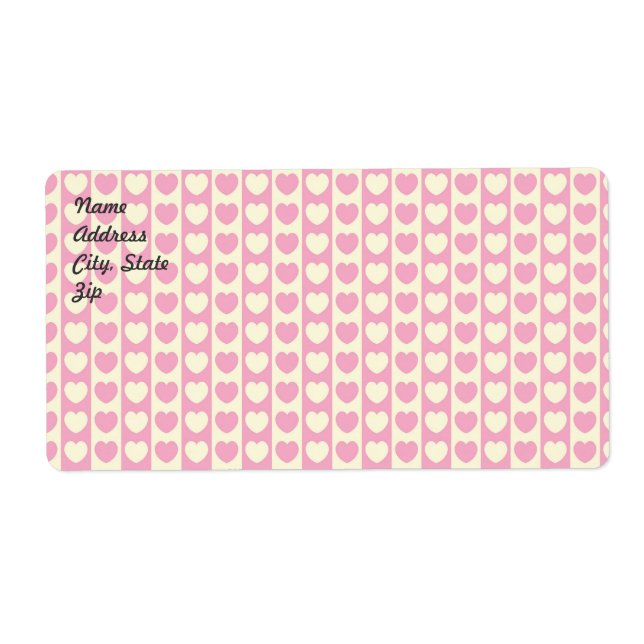 Pink Heart Background Shipping Label (Front)