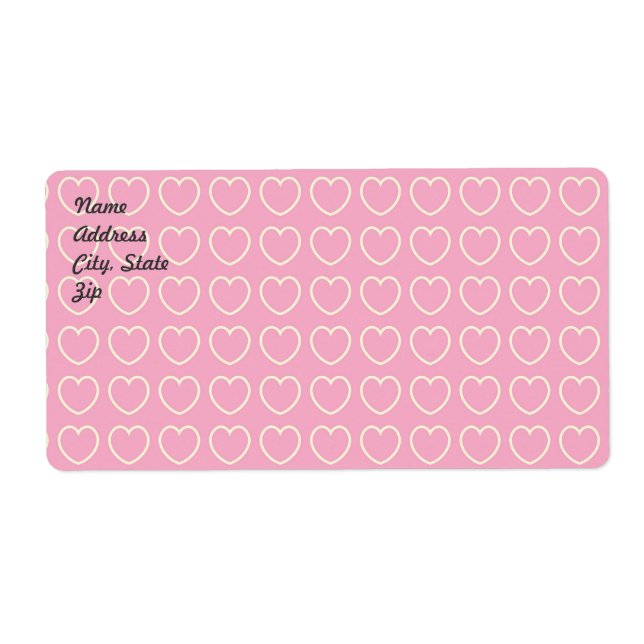 Pink Heart Background Shipping Label (Front)