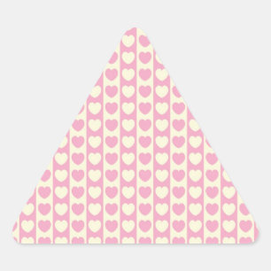 Pink Heart Background Triangle Sticker
