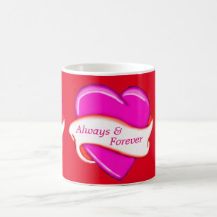 Pink Heart Banner Personalised Mug