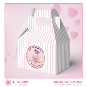 Pink Heart Be Mine Love Bird Valentines Day Favour Box