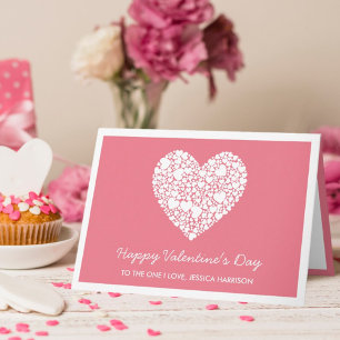 Pink Heart Be My Valentine Valentine's Day Holiday Card