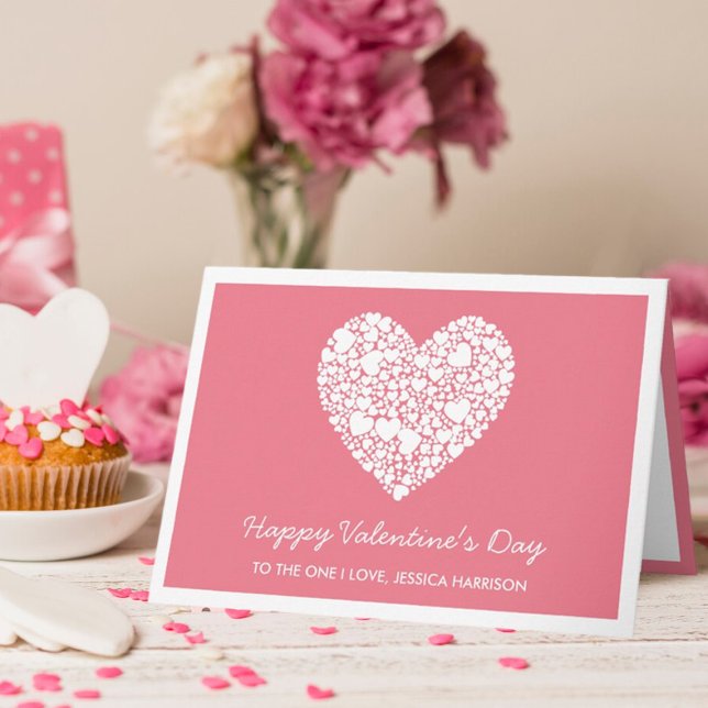 Pink Heart Be My Valentine Valentine's Day Holiday Card (Creator Uploaded)