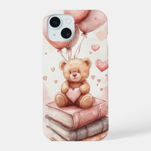 Pink Heart Bear iPhone 15 Case