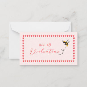 Pink heart Bee My Mini Valentine  Card