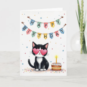 Pink Heart Birthday Card