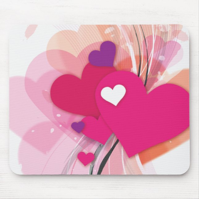 Pink Heart Boquet Mouse Pad (Front)