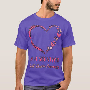 Pink Heart Butterfly I'm A Survivor Breast Cancer T-Shirt