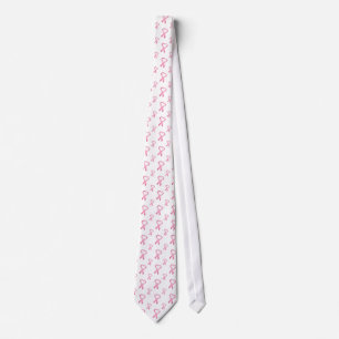 Pink Heart Cancer Ribbon 2 Tie
