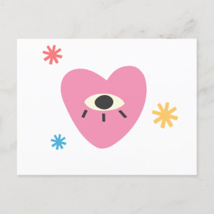 Pink heart card