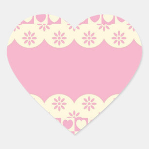 Pink Heart Chequered Heart Sticker