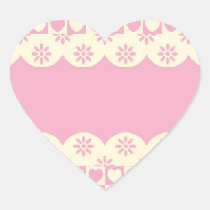 Pink Heart Chequered Heart Sticker