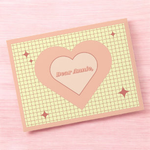 Pink Heart Chequered Valentine's Day Envelope