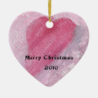 Pink Heart Christmas Ornament C30