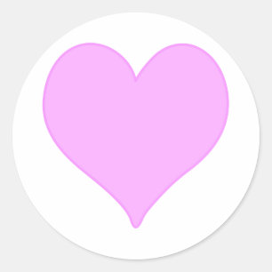 Pink Heart Classic Round Sticker