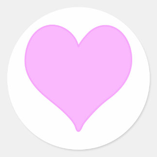 Pink Heart Classic Round Sticker
