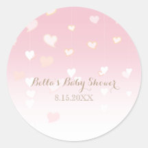 Pink Heart Confetti Baby Shower